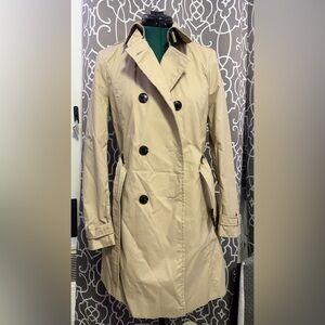 Stradivarius Beige Double-Breasted Trench Coat
